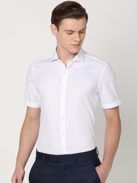 

SIMON CARTER LONDON Men White Slim Fit Solid Casual Shirt