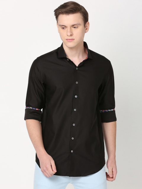 

SIMON CARTER LONDON Men Black Slim Fit Solid Casual Shirt