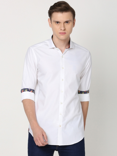 

SIMON CARTER LONDON Men White Slim Fit Solid Casual Shirt