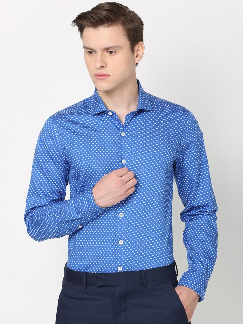 

SIMON CARTER LONDON Men Blue Slim Fit Printed Casual Shirt