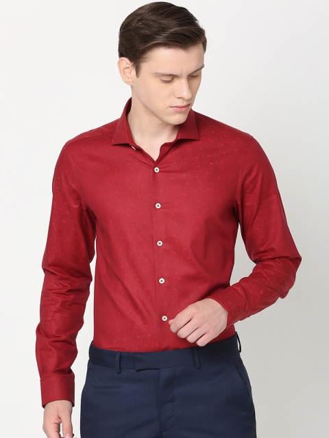 

SIMON CARTER LONDON Men Red Slim Fit Printed Casual Shirt