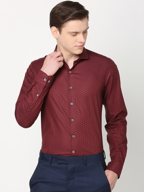 

SIMON CARTER LONDON Men Maroon Slim Fit Printed Casual Shirt