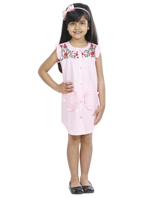 

LilPicks Girls Pink Solid A-Line Dress