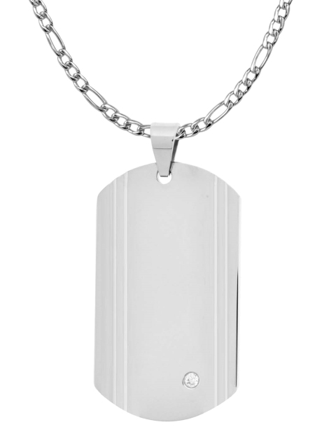 

Inox Jewelry Men Silver-Toned ID Tag Pendant