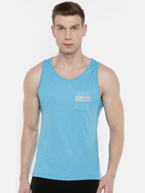 

Azani Men Blue Solid Scoop Neck T-shirt