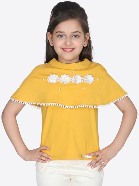 

CUTECUMBER Girls Mustard Solid Top