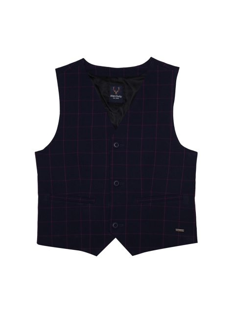 

Allen Solly Junior Boys Navy Blue Checked Waistcoat