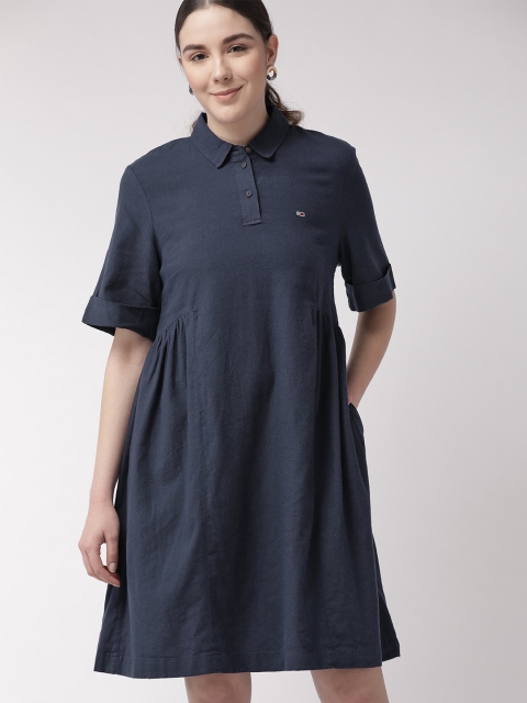 

Tommy Hilfiger Women Navy Blue Solid A-Line Dress