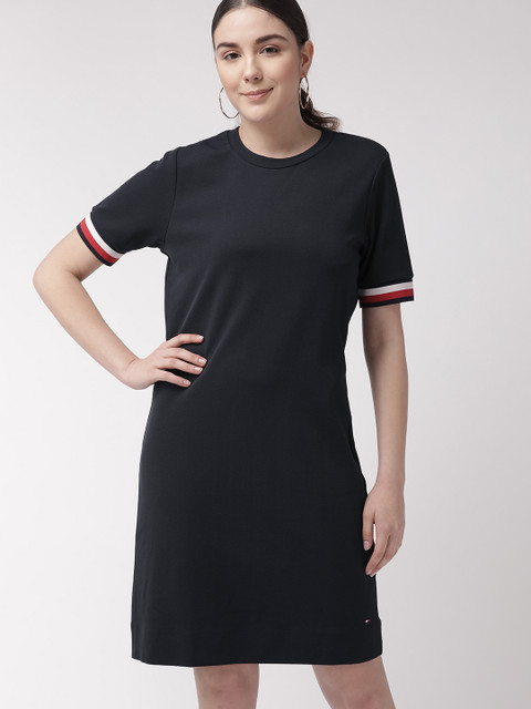 

Tommy Hilfiger Women Navy Blue Solid T-shirt Dress