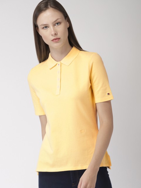 

Tommy Hilfiger Women Yellow Solid Polo T-shirt