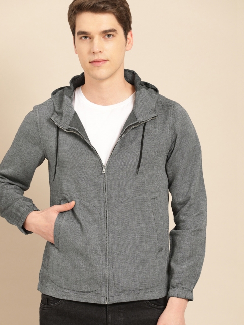 

ether Men Charcoal Grey Solid Lightweight Jacket