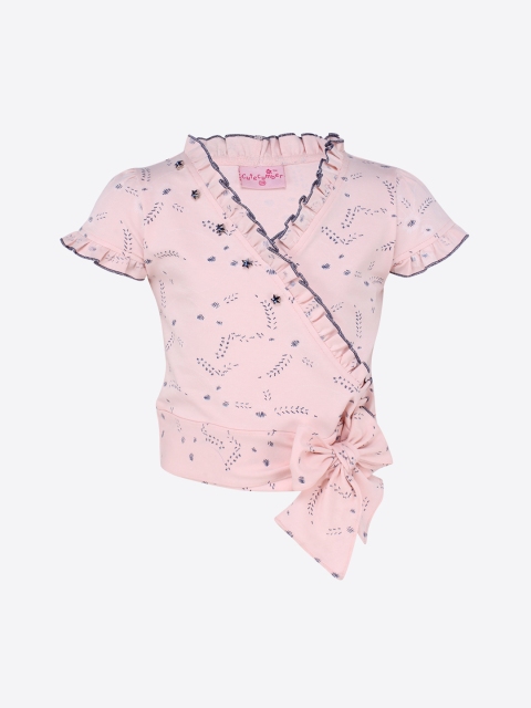 

CUTECUMBER Girls Pink Printed Top