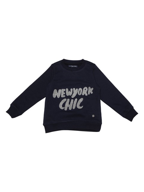 

Allen Solly Junior Girls Navy Blue Self Design Sweatshirt