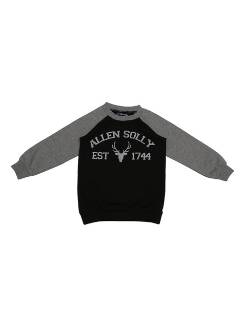 

Allen Solly Junior Boys Black & Grey Solid Sweatshirt