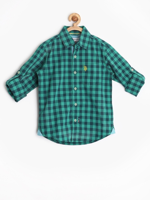 

U.S. Polo Assn. Kids Boys Green & Blue Checked Shirt