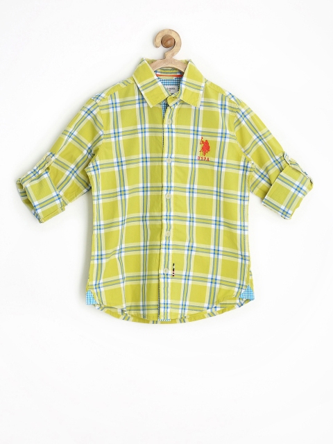 

U.S. Polo Assn. Kids Boys Yellow & Blue Checked Shirt