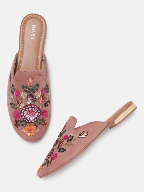 

IMARA Women Pink Embellished Mules