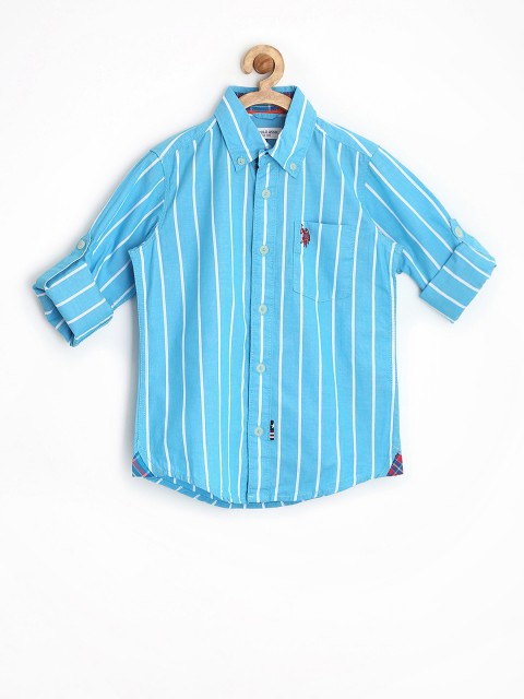 

U.S. Polo Assn. Kids Boys Blue & White Striped Shirt