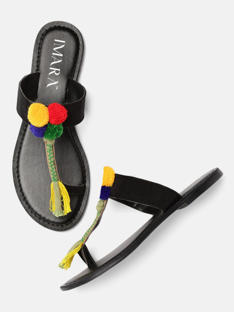 

IMARA Women Multicoloured Embellished One Toe Flats, Multi