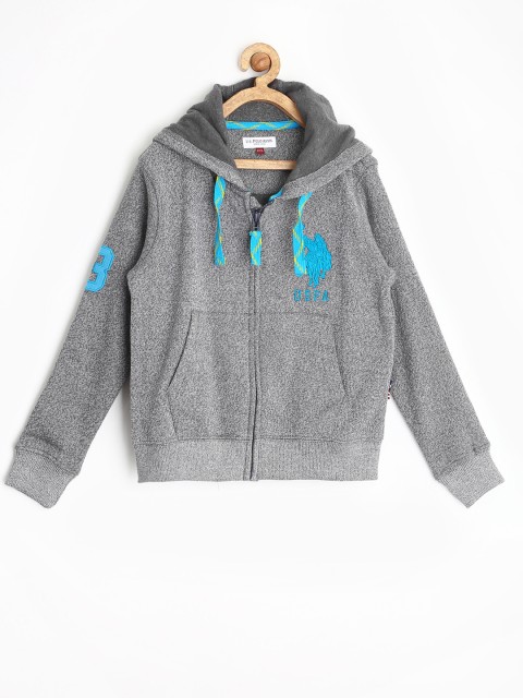

U.S. Polo Assn. Kids Boys Grey Hooded Sweatshirt