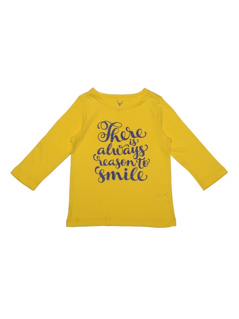 

Allen Solly Junior Girls Yellow Printed Round Neck T-shirt