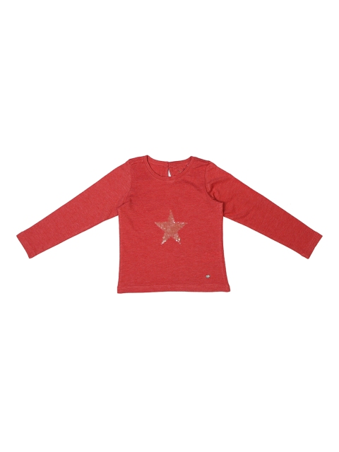 

Allen Solly Junior Girls Red Self Design Round Neck T-shirt
