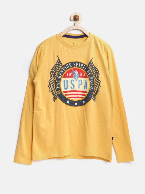 

U.S. Polo Assn. Boys Yellow Printed T-shirt