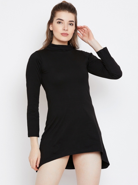 

CHROME & CORAL Women Black Solid Sheath Dress