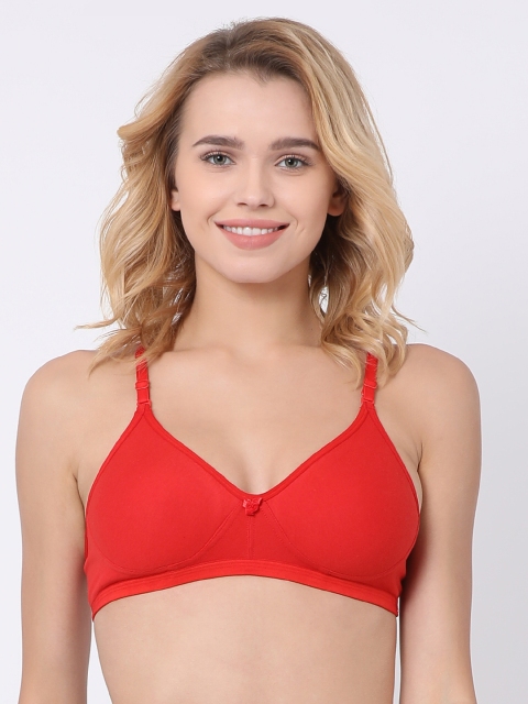 

BRAYOLA Red Solid Non-Wired Non Padded Everyday Bra VRS1023