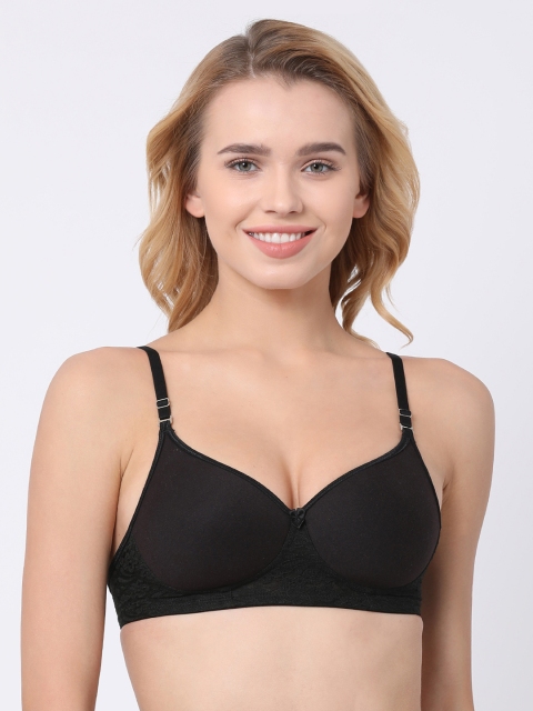 

BRAYOLA Black Lace Non-Wired Heavily Padded Everyday Bra VRS1027