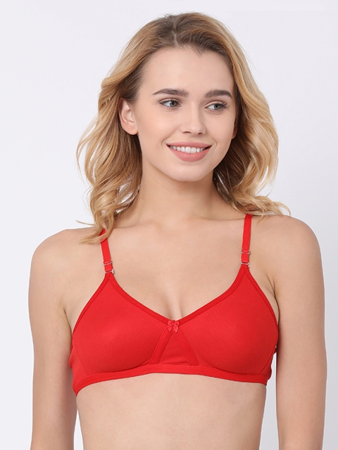 

BRAYOLA Red Solid Non-Wired Non Padded Everyday Bra VRS1018