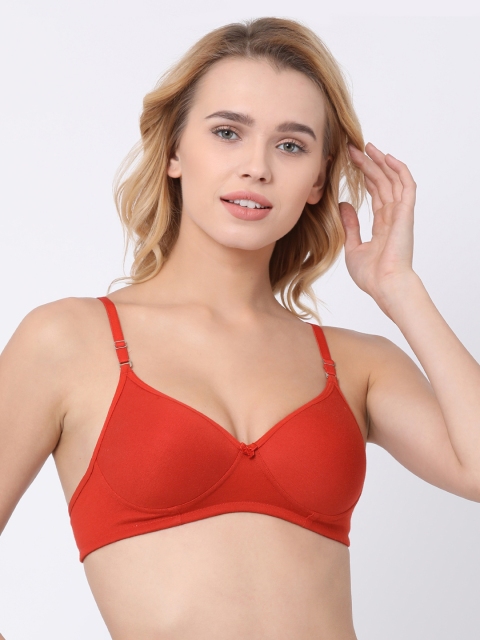 

BRAYOLA Red Solid Non-Wired Heavily Padded Everyday Bra VRS1026