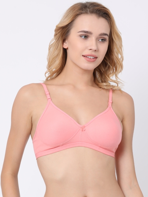 

BRAYOLA Peach-Coloured Solid Non-Wired Non Padded Everyday Bra VRS1023_PEACH