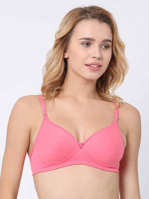 

BRAYOLA Pink Solid Non-Wired Heavily Padded Everyday Bra VRS1026