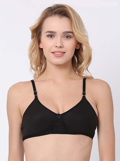 

BRAYOLA Black Solid Non-Wired Non Padded Everyday Bra VRS1018