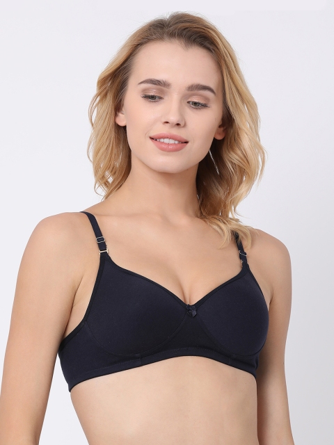 

BRAYOLA Navy Blue Solid Non-Wired Heavily Padded Everyday Bra VRS1026
