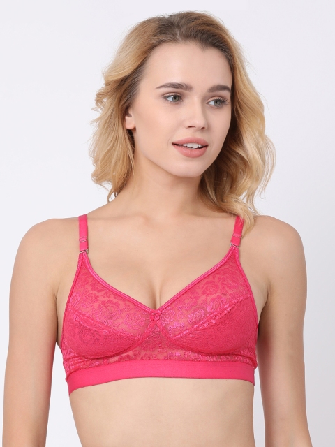

BRAYOLA Pink Lace Non-Wired Non Padded Everyday Bra VRS1028