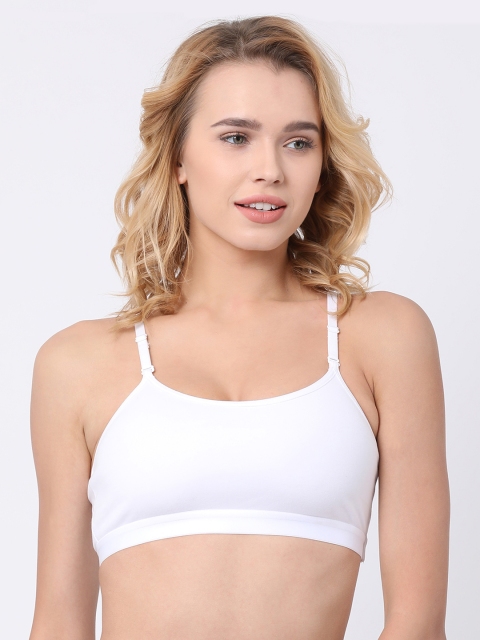 

BRAYOLA White Solid Non-Wired Non Padded Camisole Bra VRS1011_WHITE-38C
