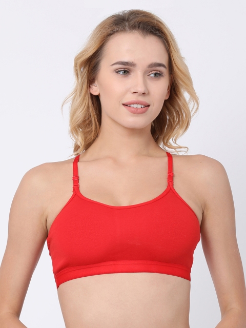 

BRAYOLA Red Solid Non-Wired Non Padded Camisole Bra VRS1011_RED-38C