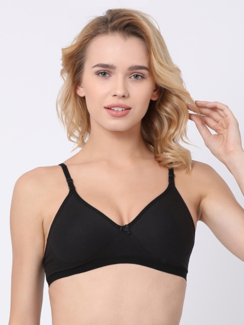 

BRAYOLA Black Solid Non-Wired Non Padded Everyday Bra VRS1024