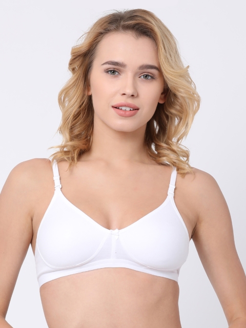 

BRAYOLA White Solid Non-Wired Non Padded Everyday Bra VRS1023