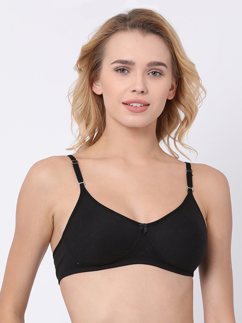 

BRAYOLA Black Solid Non-Wired Non Padded T-shirt Bra VRS1015
