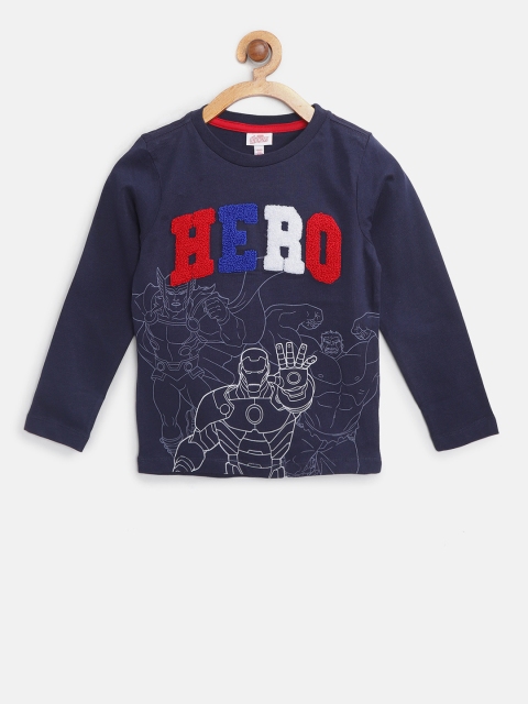 

OVS Boys Navy Blue Printed Round Neck T-shirt