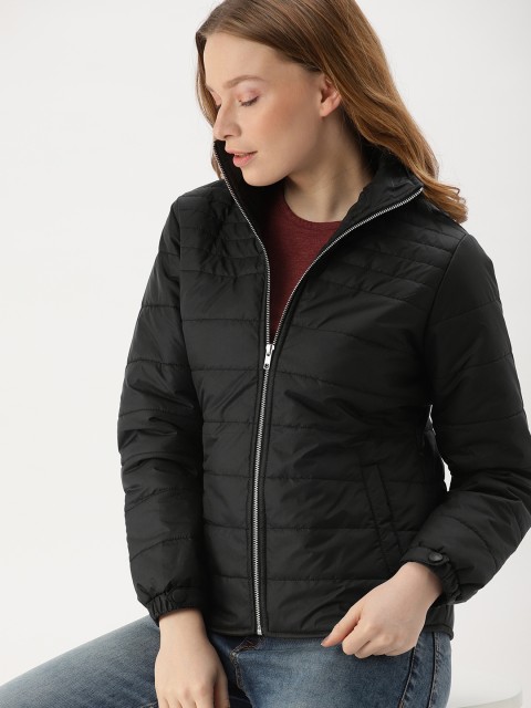 

DressBerry Women Black Solid Padded Jacket