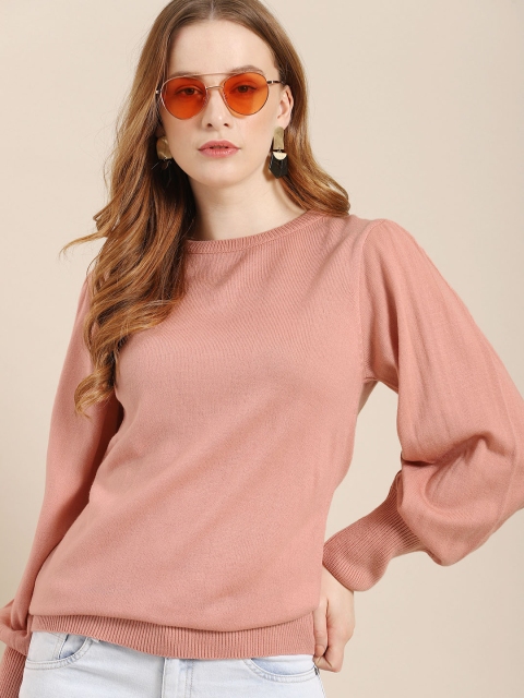 

DressBerry Women Pink Solid Sweater