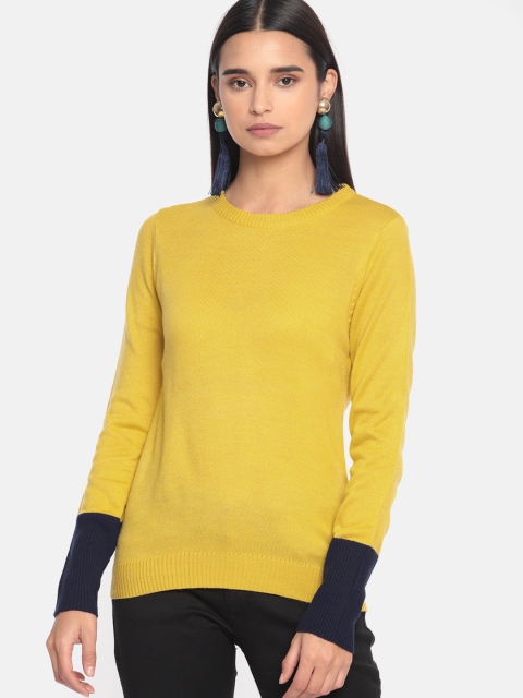 

DressBerry Women Mustard Solid Sweater
