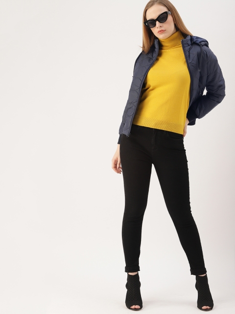 

DressBerry Women Navy Blue Solid Puffer Jacket
