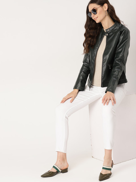 

DressBerry Women Green Solid Tailored Jacket