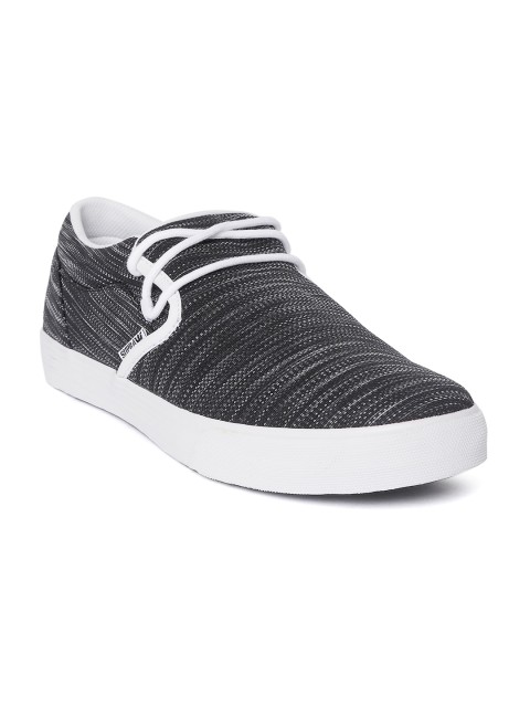 

Supra Men Charcoal Grey Woven Design Cuba Sneakers