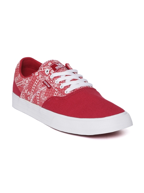 

Supra Men Red & White Cobalt Printed Sneakers